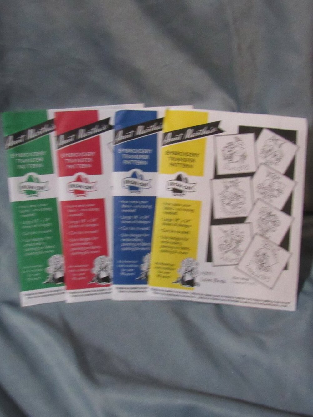 Aunt Martha's Iron-On Transfers, 4 Different Patterns Assortment Uncut  Z240